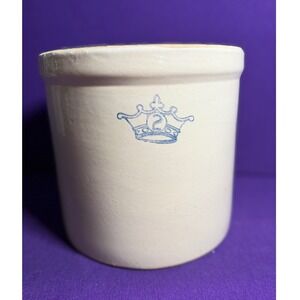 Antique Robinson Ransbottom Blue Crown 2 Gallon Stoneware Crock Pottery